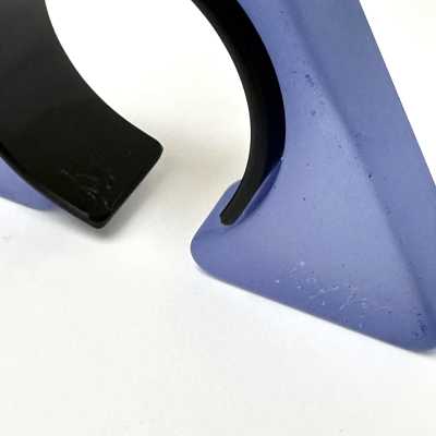 Isaky, Sculptural Cuff Bracelet, Sand Blasted Resin, Paris 1980
