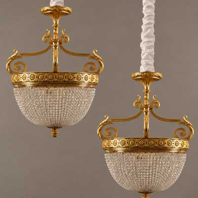 Pair of “hot air balloon” chandeliers - Baccarat - GCR Art & Interiors