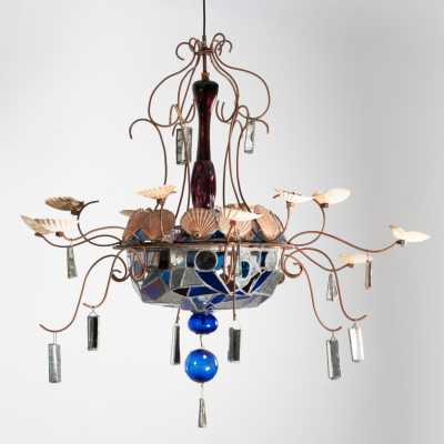 Coquillages chandelier by André Dubreuil and Tom Dixon, 1985, overall view when unlit