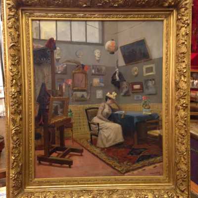 Jules-Benoit Lévy, Femme dans un atelier, 1890