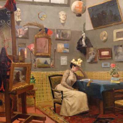 Jules-Benoit Lévy, Femme dans un atelier, 1890