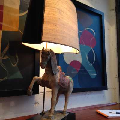 Sculpture montée en lampe, années 1970