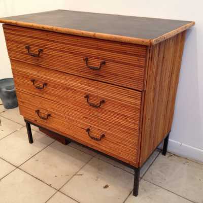 Commode en bambou des années 1950 / 1960