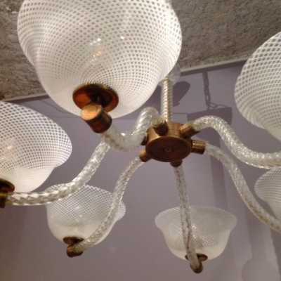 Lustre Venini « reticello » 1940