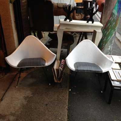 Paire de fauteuils anglais en papier tressé, édition Loom