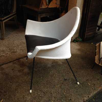 Paire de fauteuils anglais en papier tressé, édition Loom
