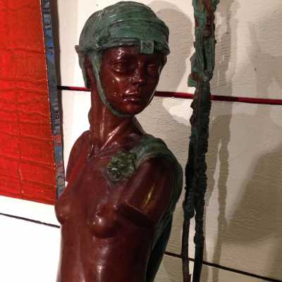 « La femme en buste », bronze de Michel Lévy, XXème siècle