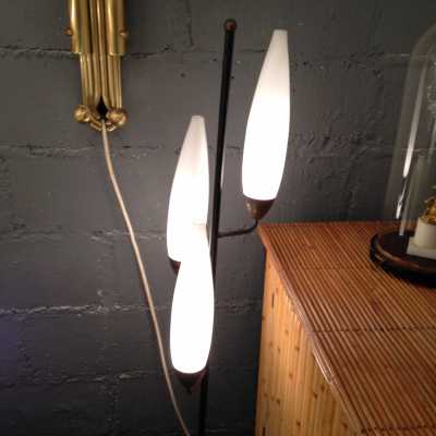 Lampadaire de Lunel à trois bras de lumière des années 1950
