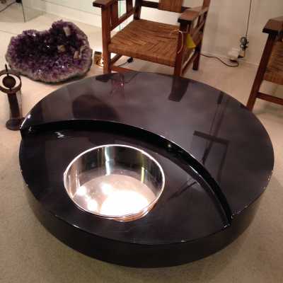 Table basse en laque gris argenté de Willy Rizzo vers 1970