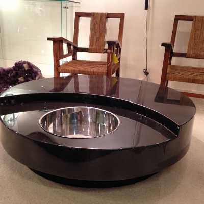Table basse en laque gris argenté de Willy Rizzo vers 1970