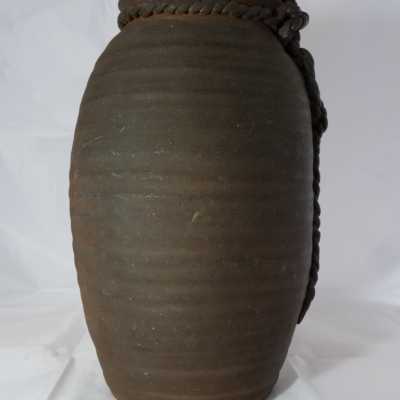 Vase en grès de Bizen motifs poulpes - Japon