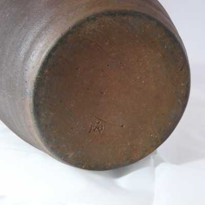 Vase en grès de Bizen motifs poulpes - Japon