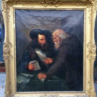 Ancien tableau, Huile sur toile fin XVIIème