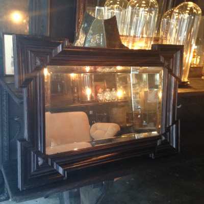 Miroir, bois laqué noir, époque Napoléon III