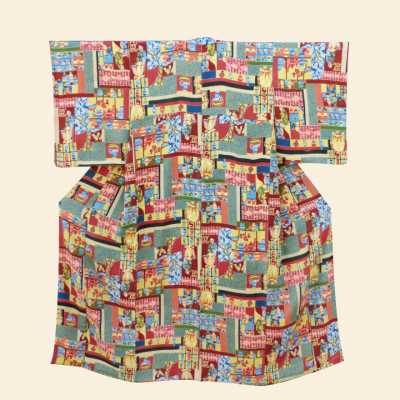 Kimono japonais "Komon" des années 1950-1960