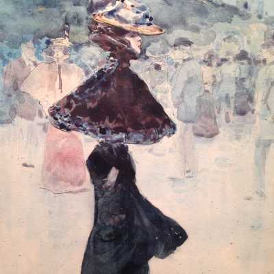 Aquarelle, Henry Somm, XIXème siècle