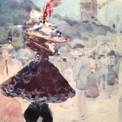 Aquarelle, Henry Somm, XIXème siècle