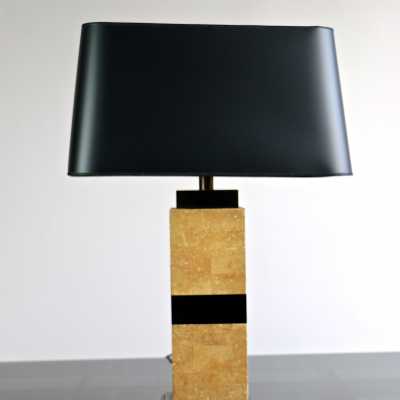 Lampe à poser en liège années 1970