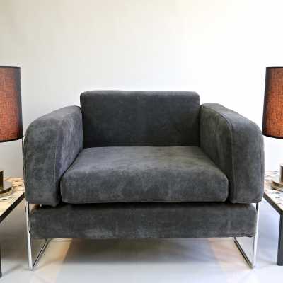 Paire de lampes chromées années 1970