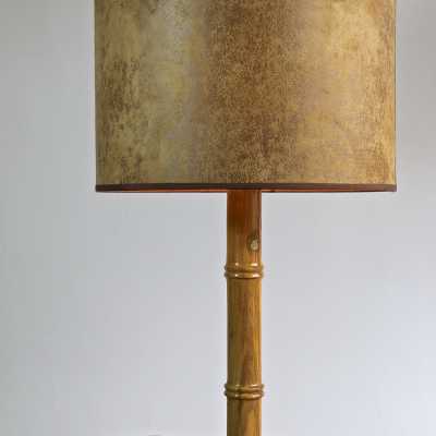 Paire de lampes en bambou et résine, années 1970