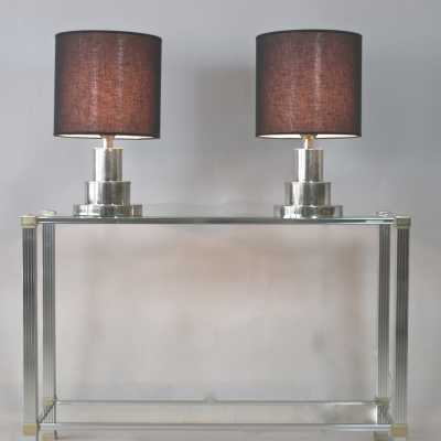 Paire de lampes chromées années 1970