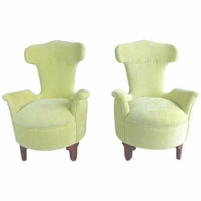 Paire de petits fauteuils italiens