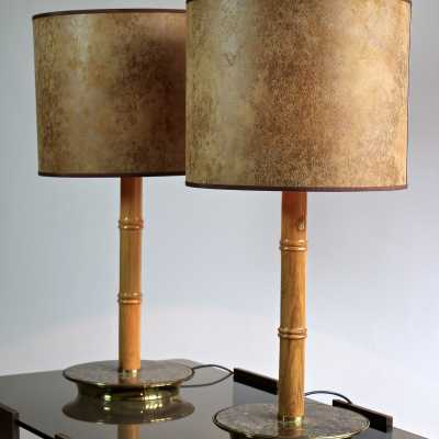 Paire de lampes bambou