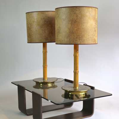 Paire de lampes bambou