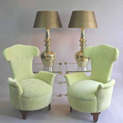 Paire de lampes laiton.