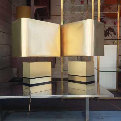Paire de lampes, Circa 1970, dans le goût de Philippe Jean