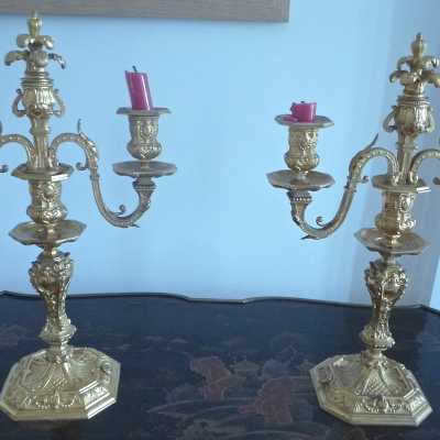 Paire de candélabres XIXème siècle Pair of Candelabra XIX century
