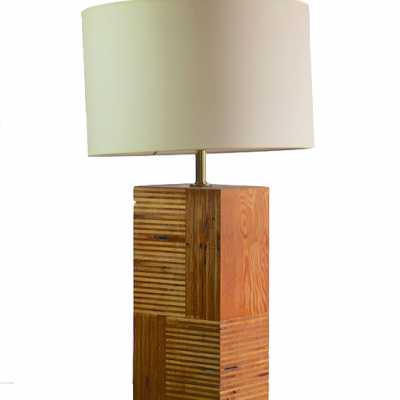 Lampe lamelles de bois