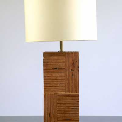 Lampe lamelles de bois