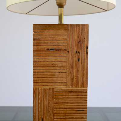 Lampe lamelles de bois
