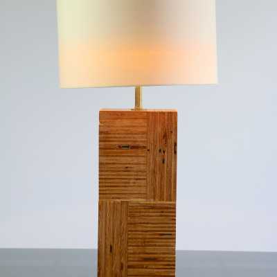 Lampe lamelles de bois
