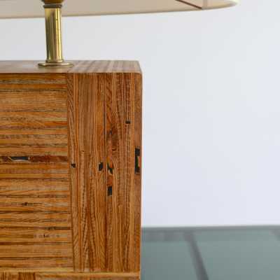 Lampe lamelles de bois