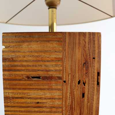 Lampe lamelles de bois