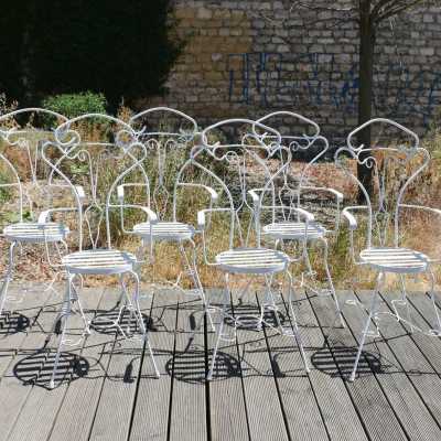 Six fauteuils de jardin