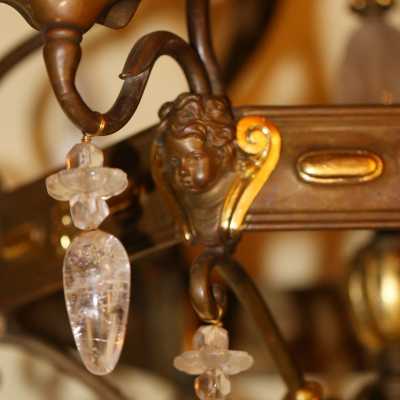 Lustre en bronze style Louis XIII