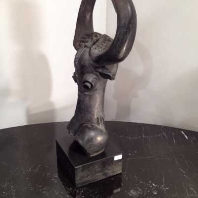 Tête taureau bronze