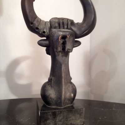 Tête taureau bronze