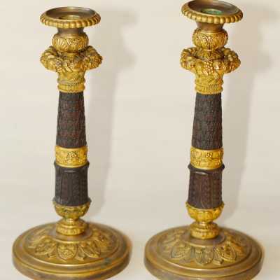 Paire de bougeoirs circa 1830