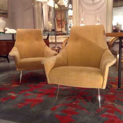 Paire fauteuils Italie 1960