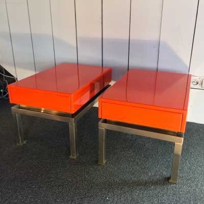 Pair of End table by Guy Lefevre for Maison Jansen 1970