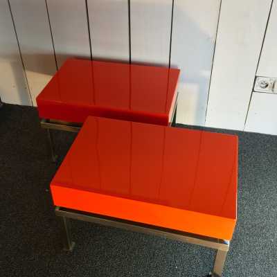 Pair of End table by Guy Lefevre for Maison Jansen 1970