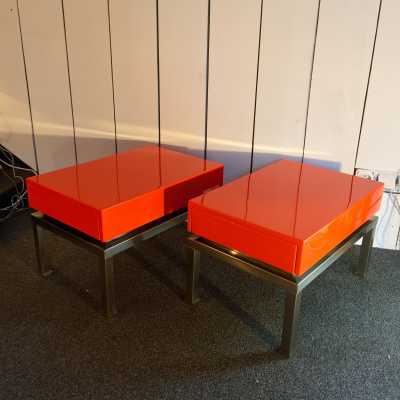 Pair of End table by Guy Lefevre for Maison Jansen 1970