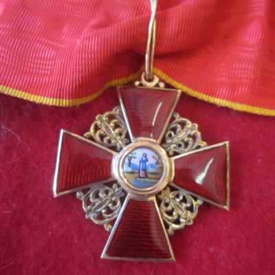 Belle Croix de l'Ordre de Sainte Anne de Russie en or, 2ème classe