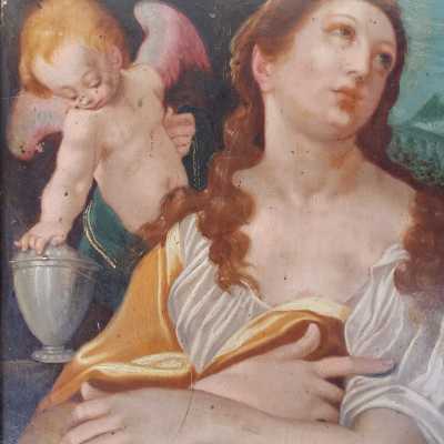 Sainte Marie-madeleine, Huile Sur Cuivre, Flandres, XVIème Siècle