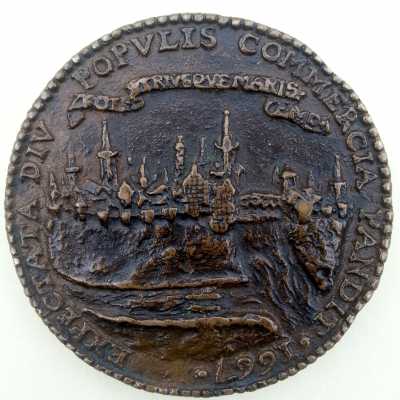 Médaille En Bronze, Toulouse, Canal Du Lanquedoc, Datée 1667, Fonte Originale
