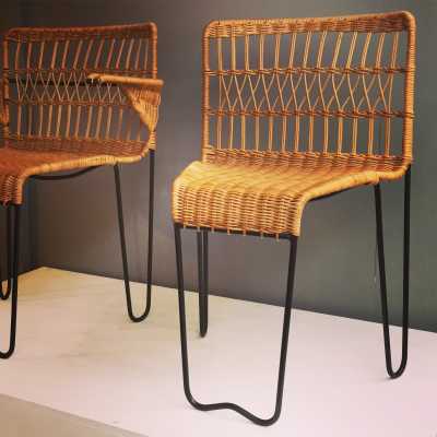 Chairs and armchairs by Raoul Guys, ca 1950.